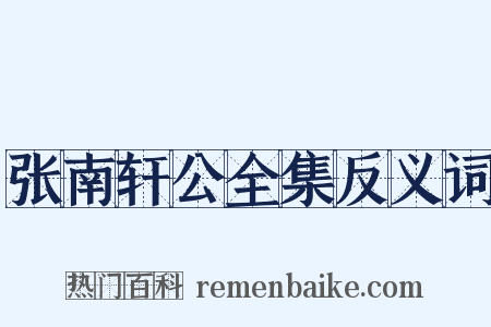 张南轩公全集反义词是什么意思的图片